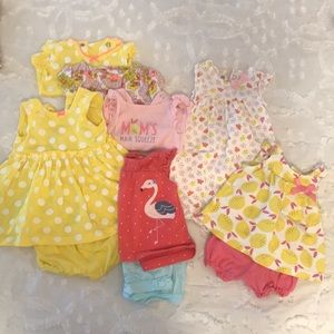 Lot of 0-3 baby girls summer outfits -10 items